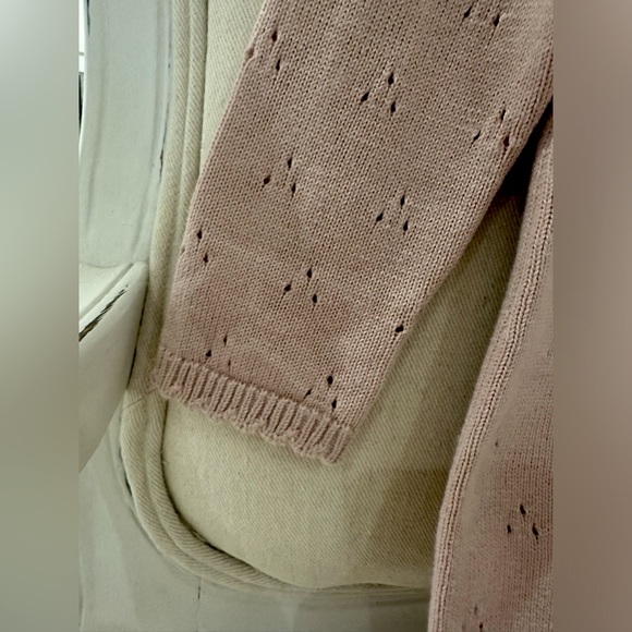 *SOLD* 🐇 Baby 18 Mth Organic Pointelle Knit Onesie Cotton Outfit in Blush NWT - Picture 5 of 7